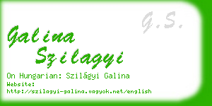 galina szilagyi business card